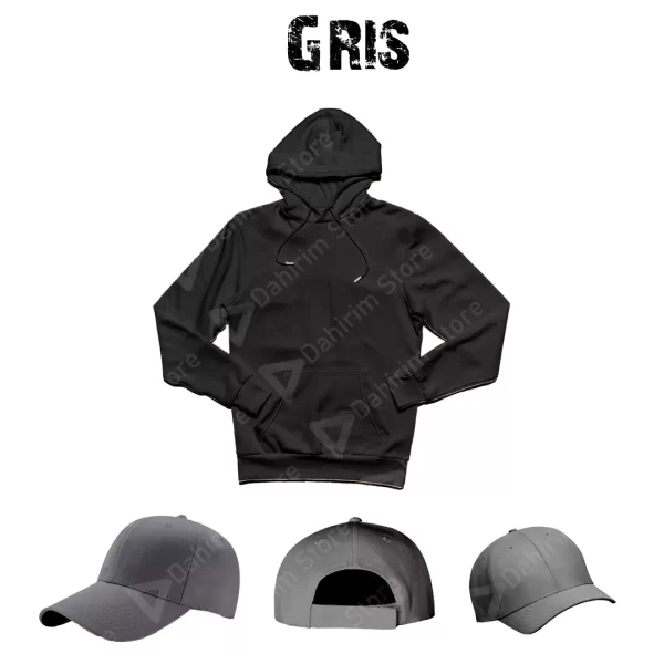 Conjunto Sudadera Gorra Gris