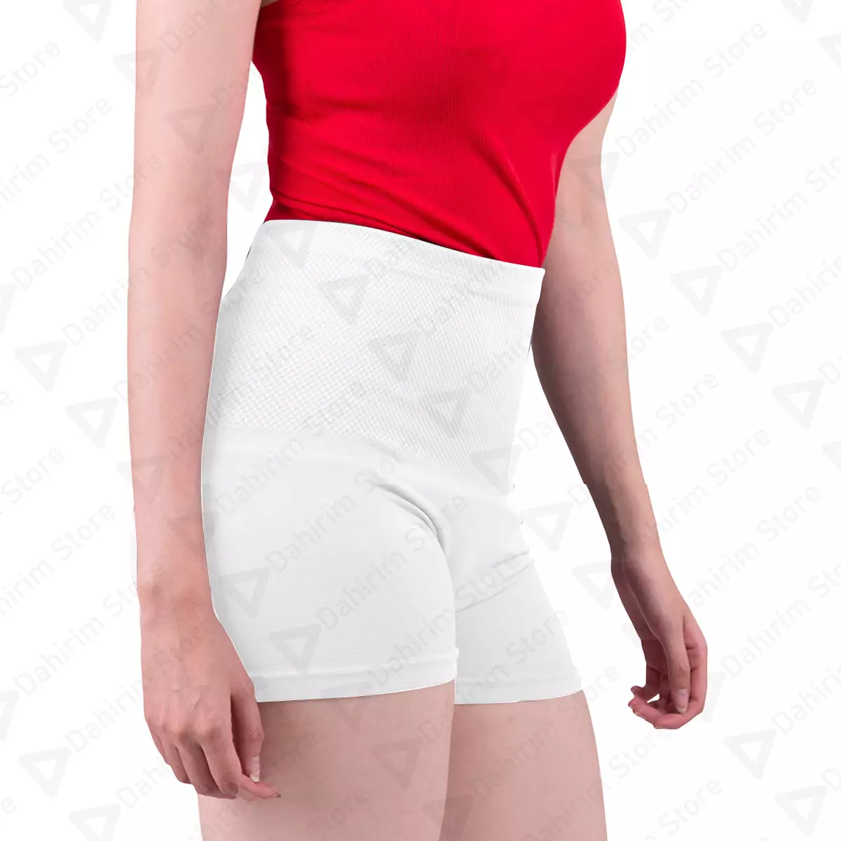 Short Licra Pretina Ancha Mujer Unitalla N1 Blanco Frente